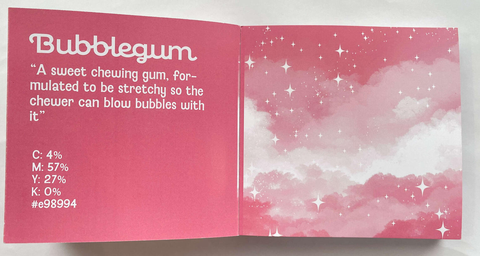 Pink page spread